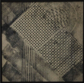 Tred Squares, um 1953–55, Frottage auf Vebril, 91,4 x 91,4 cm